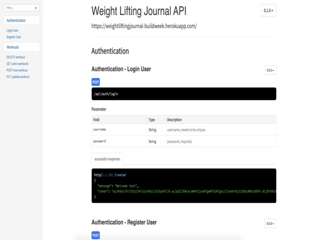 weight lifting api